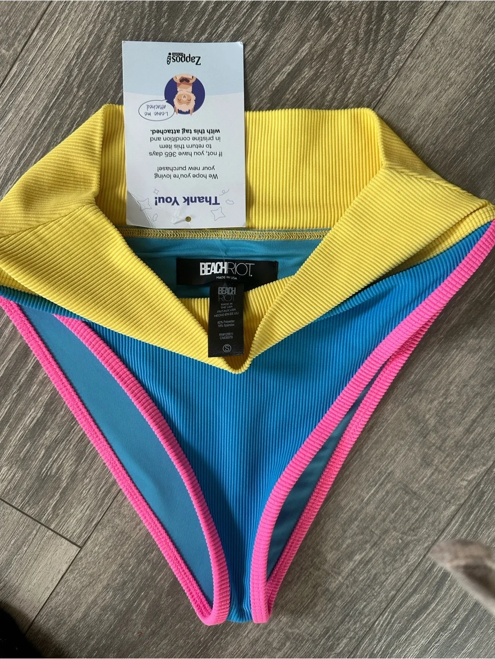 Beach Riot Emmy Bikini Bottom Coral Reef Colorblock size small